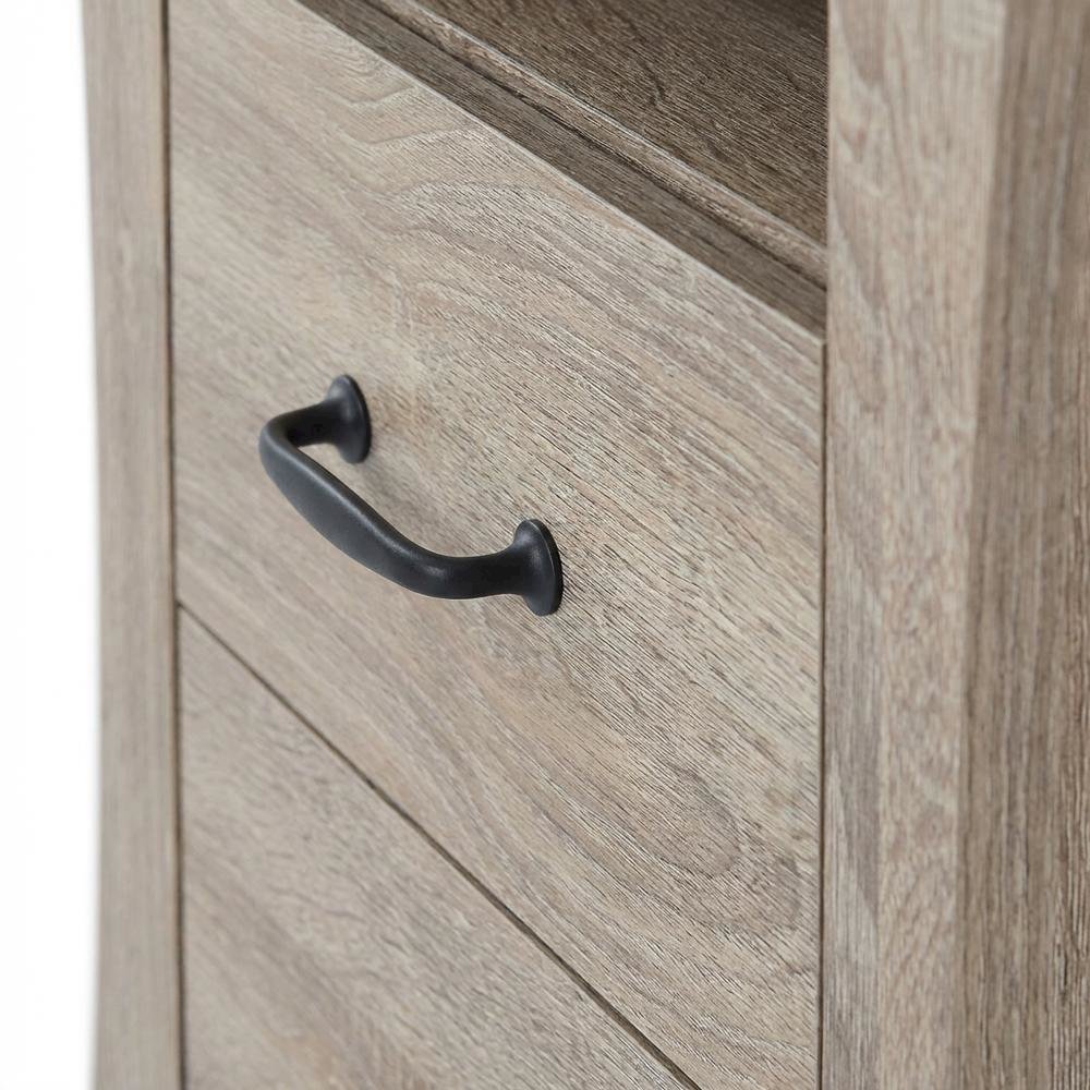Rustic Natural Nightstand in Warm Brown Finish with Stylish Design