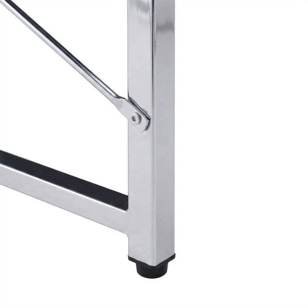 Black And Chrome Office Writing Desk With Spacious Work Surface