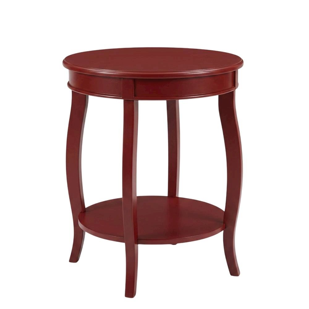 Red, Accent Side Table, Quality Build, Durable Wood Frame