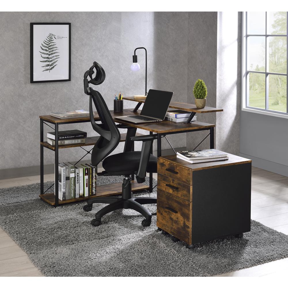 Writing Desk, Weathered Oak & Black Finish 92755