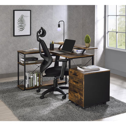 Writing Desk, Weathered Oak & Black Finish 92755
