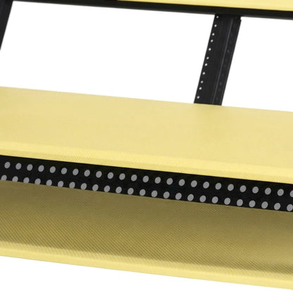 Industrial Metal and MDF Music Recording Studio Desk with Shelf, Yellow & Black
