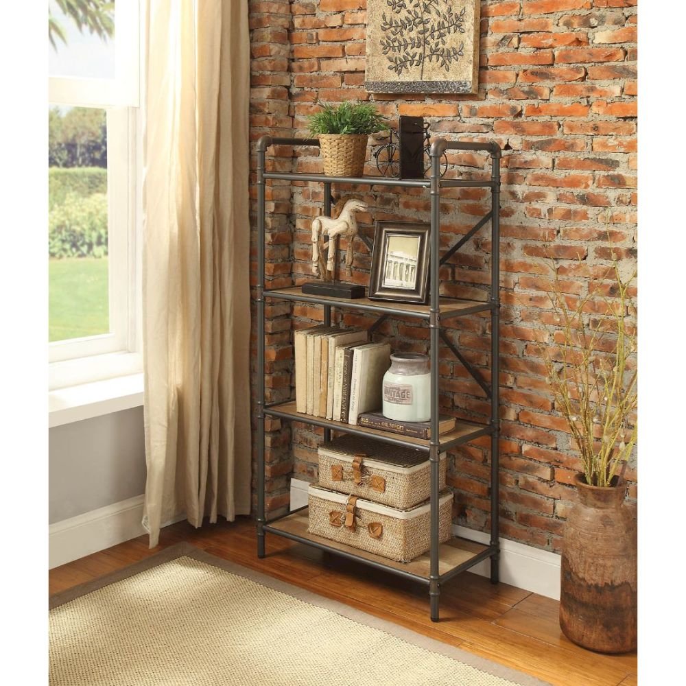 Itzel BookShelf Antique Oak & Sandy Gray