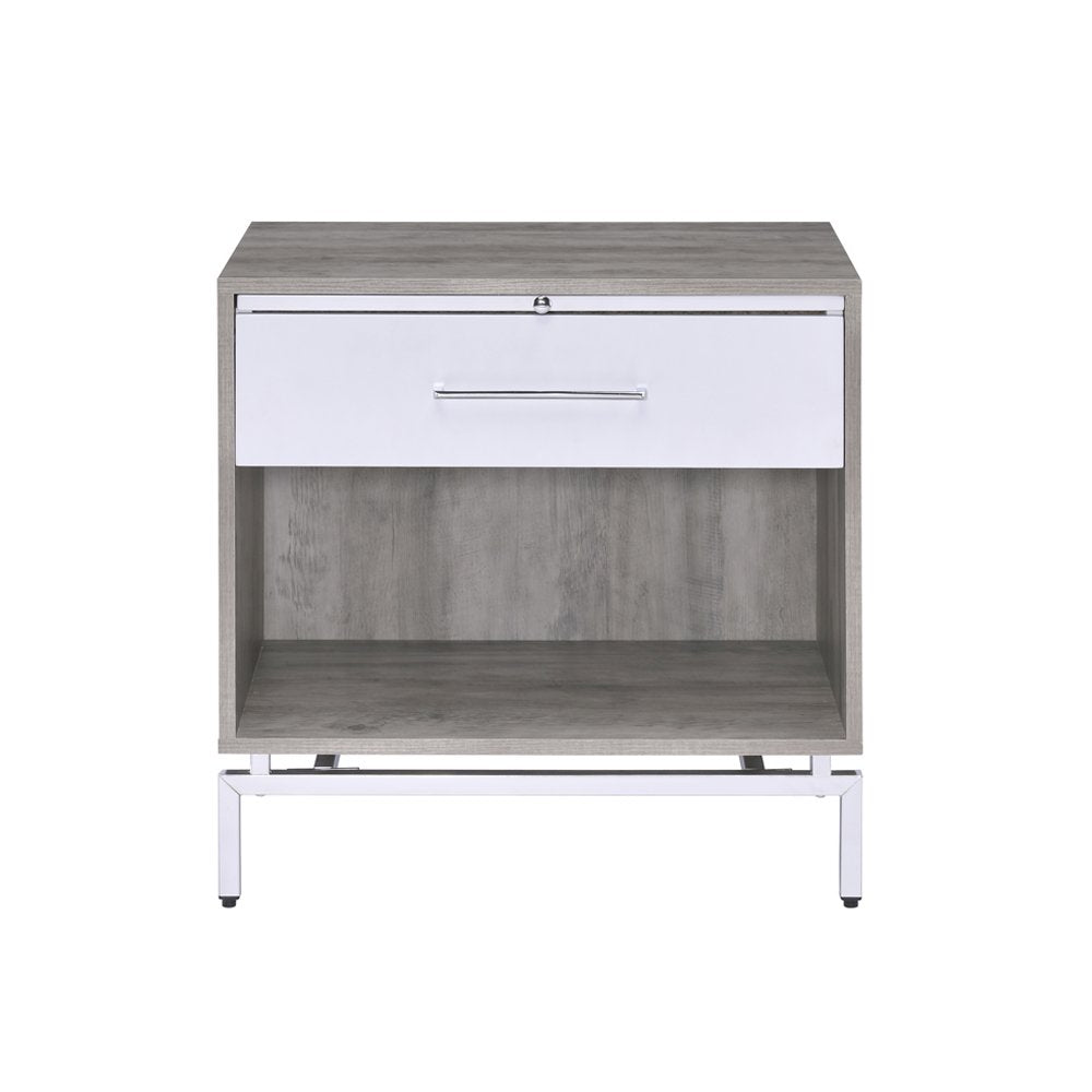 Cistus Accent Table Weathered Gray Oak & White