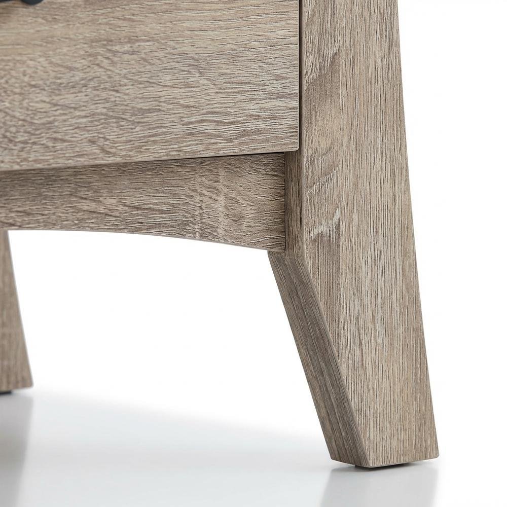 Rustic Natural Nightstand in Warm Brown Finish with Stylish Design