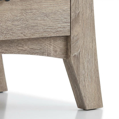 Rustic Natural Nightstand in Warm Brown Finish with Stylish Design