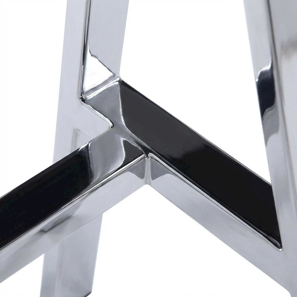 Black High Gloss And Chrome Finish Office Desk With Built-In Usb Port