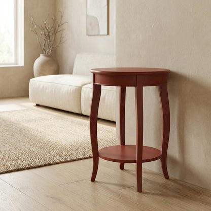 Red, Accent Side Table, Quality Build, Durable Wood Frame