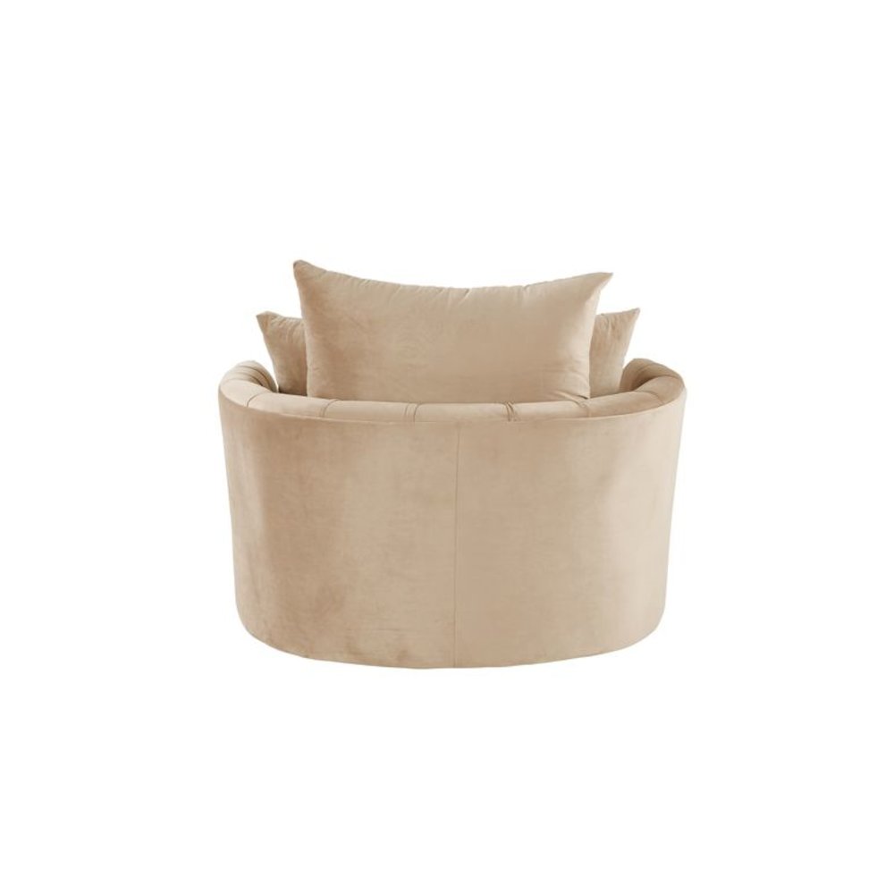Zunyas Accent Chair w/Swivel Beige Velvet