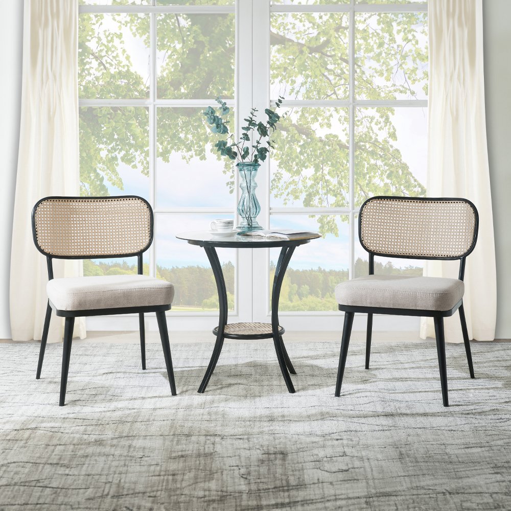 Colson 3 Pcs Table & Chairs Set Black