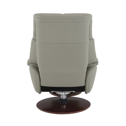 Kandoro Accent Chair w/Swivel & Ottoman Gray Top Grain Leather Leather & Brown B