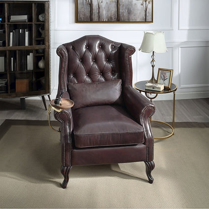 Pino Accent Chair Vintage Brown Top Grain Leather