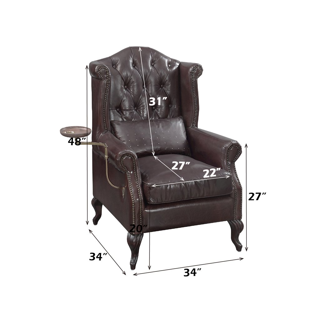 Pino Accent Chair Vintage Brown Top Grain Leather
