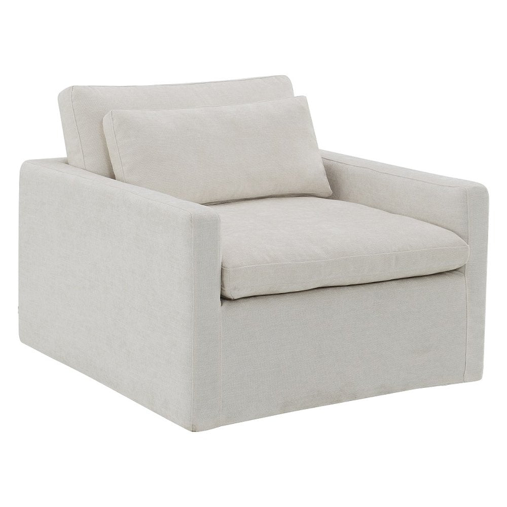 Naveen Swivel Chair w/Pillow Ivory Fabric