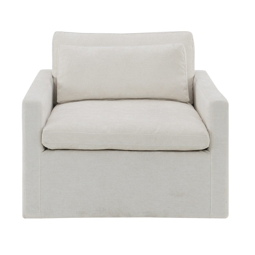 Naveen Swivel Chair w/Pillow Ivory Fabric