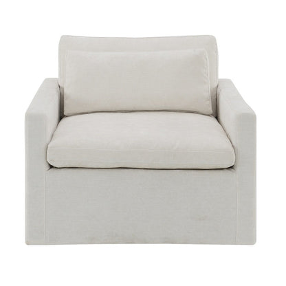 Naveen Swivel Chair w/Pillow Ivory Fabric