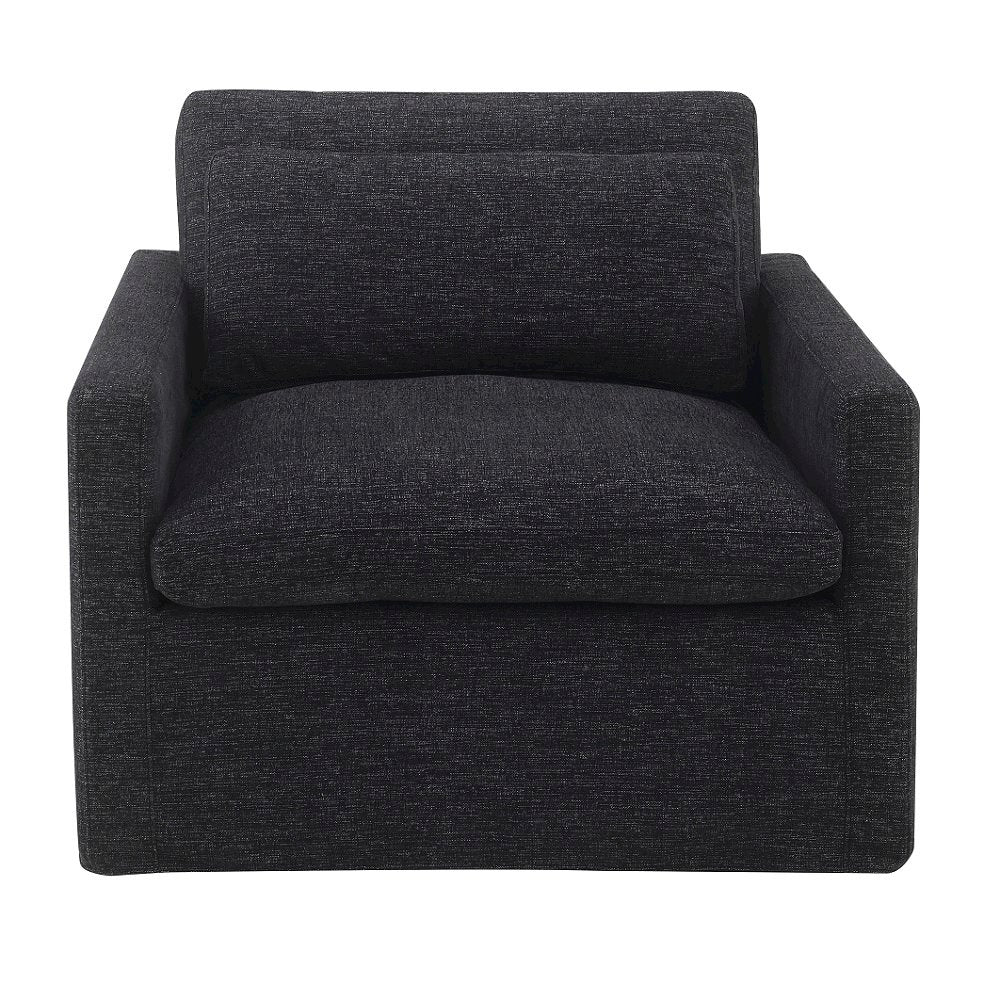 Naveen Swivel Chair w/Pillow Dark Gray Fabric