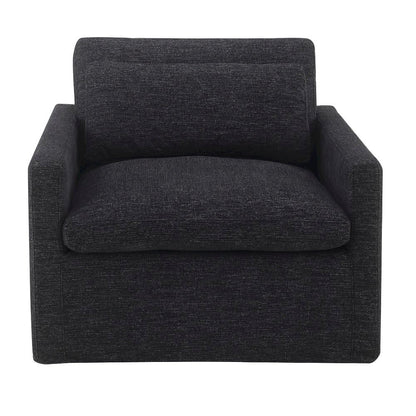 Naveen Swivel Chair w/Pillow Dark Gray Fabric