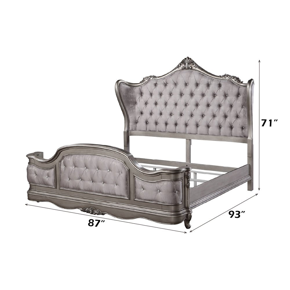Ariadne CK Bed Velvet & Antique Platinum
