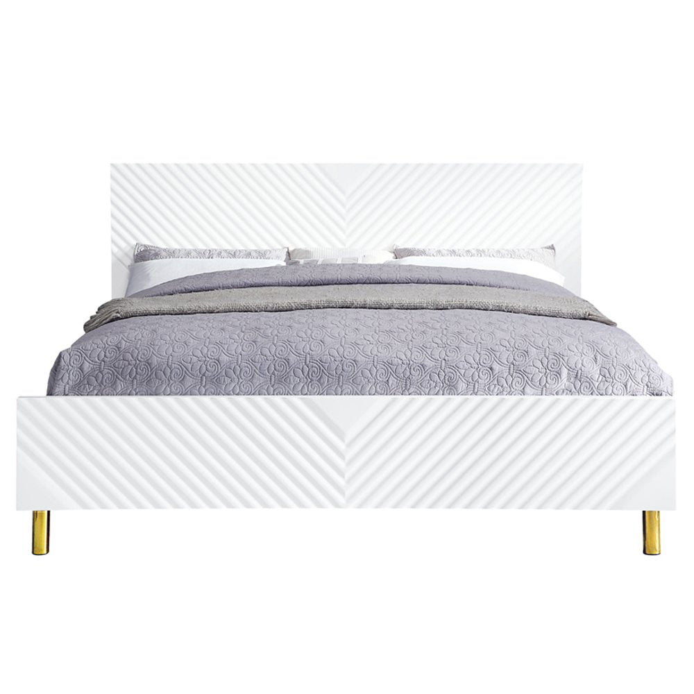 Gaines Eastern King Bed White High Gloss