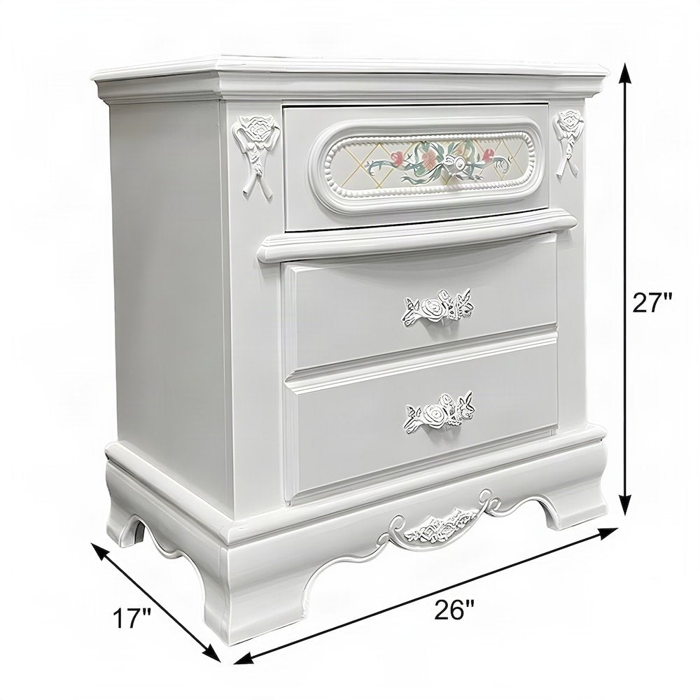 Wood Composite Nightstand with 2 Drawers, Bedside and Side Table, White