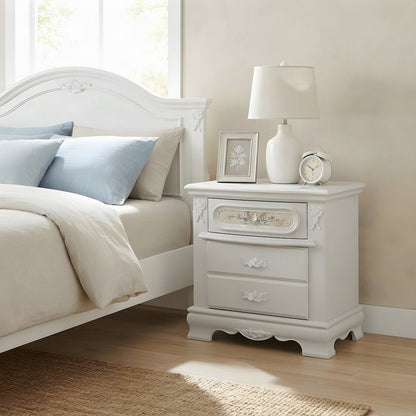 Wood Composite Nightstand with 2 Drawers, Bedside and Side Table, White