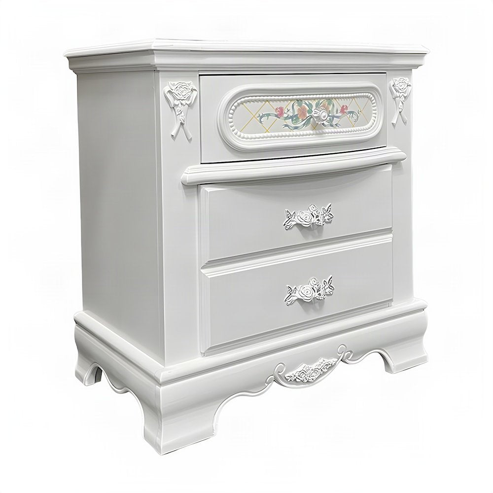 Wood Composite Nightstand with 2 Drawers, Bedside and Side Table, White