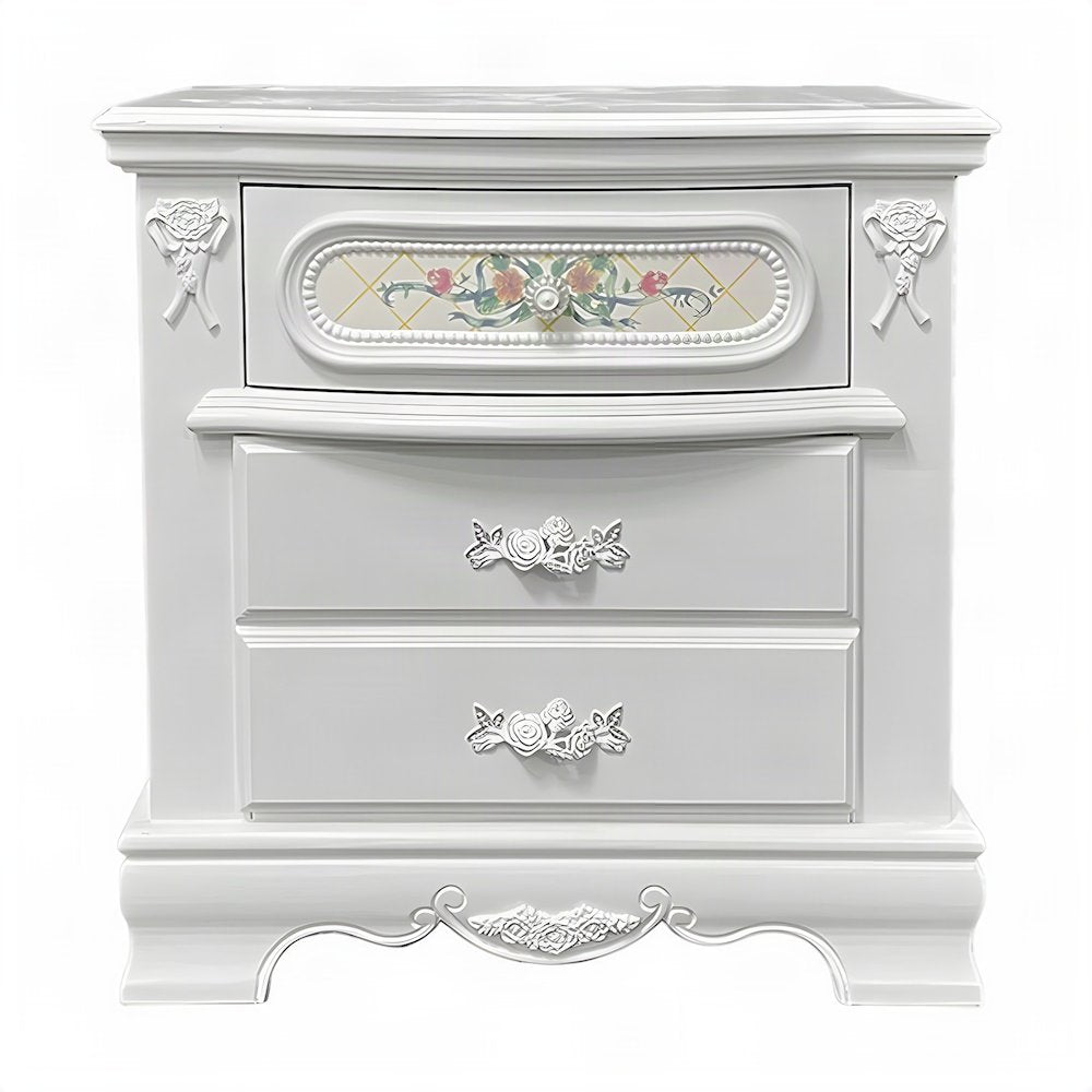 Wood Composite Nightstand with 2 Drawers, Bedside and Side Table, White