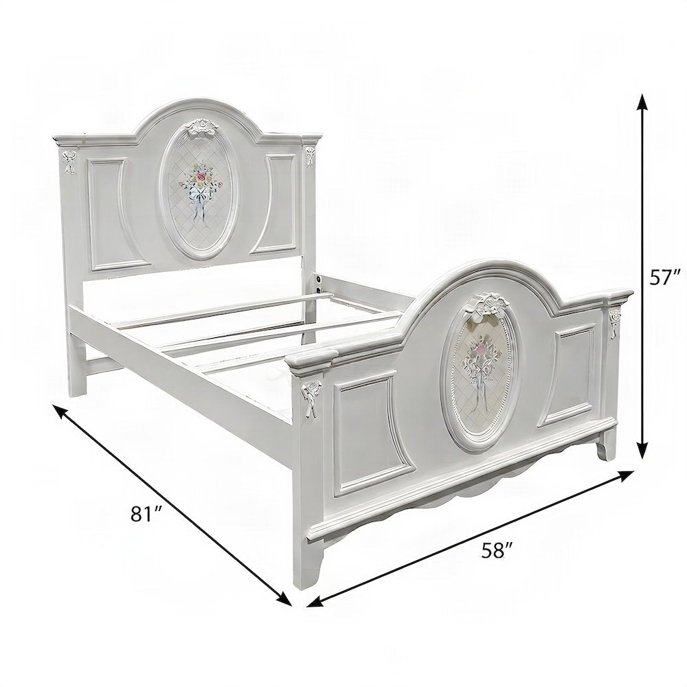 Full Size Wood Composite Platform Bed Frame, Transitional Bedframe, White