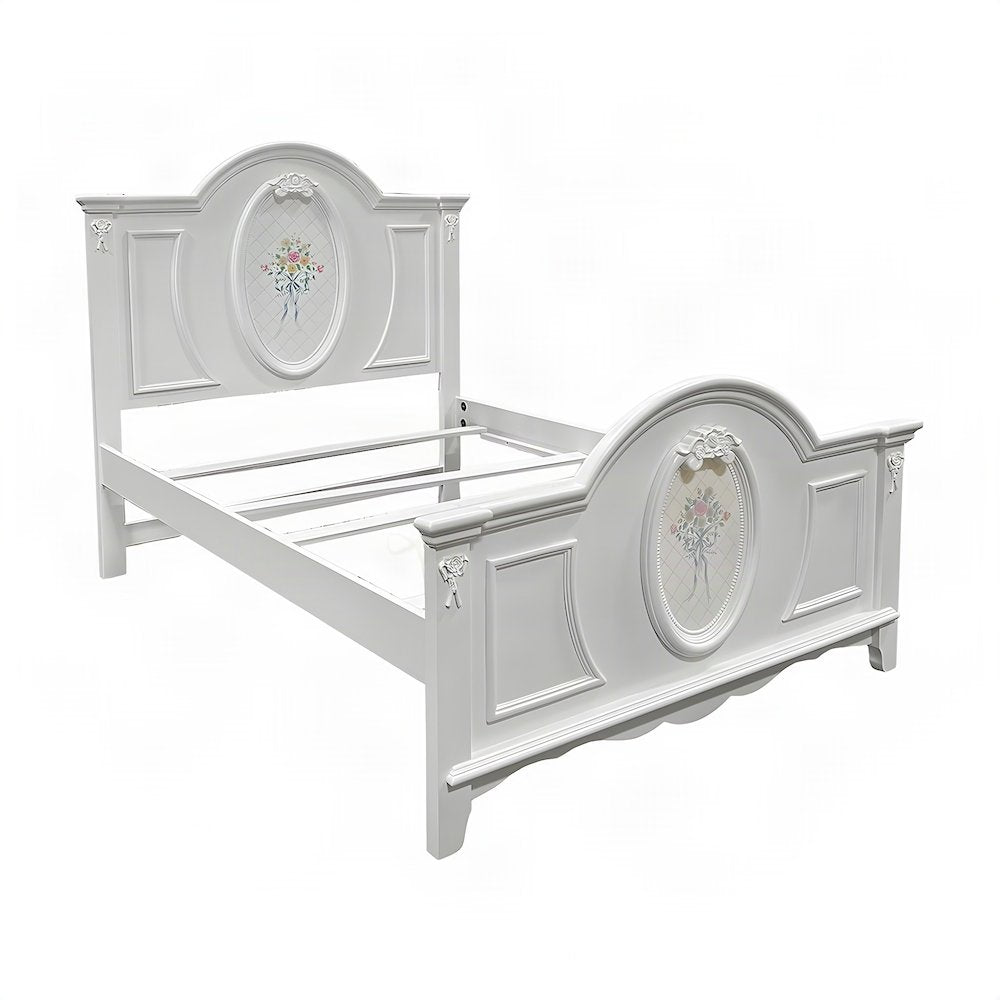 Full Size Wood Composite Platform Bed Frame, Transitional Bedframe, White