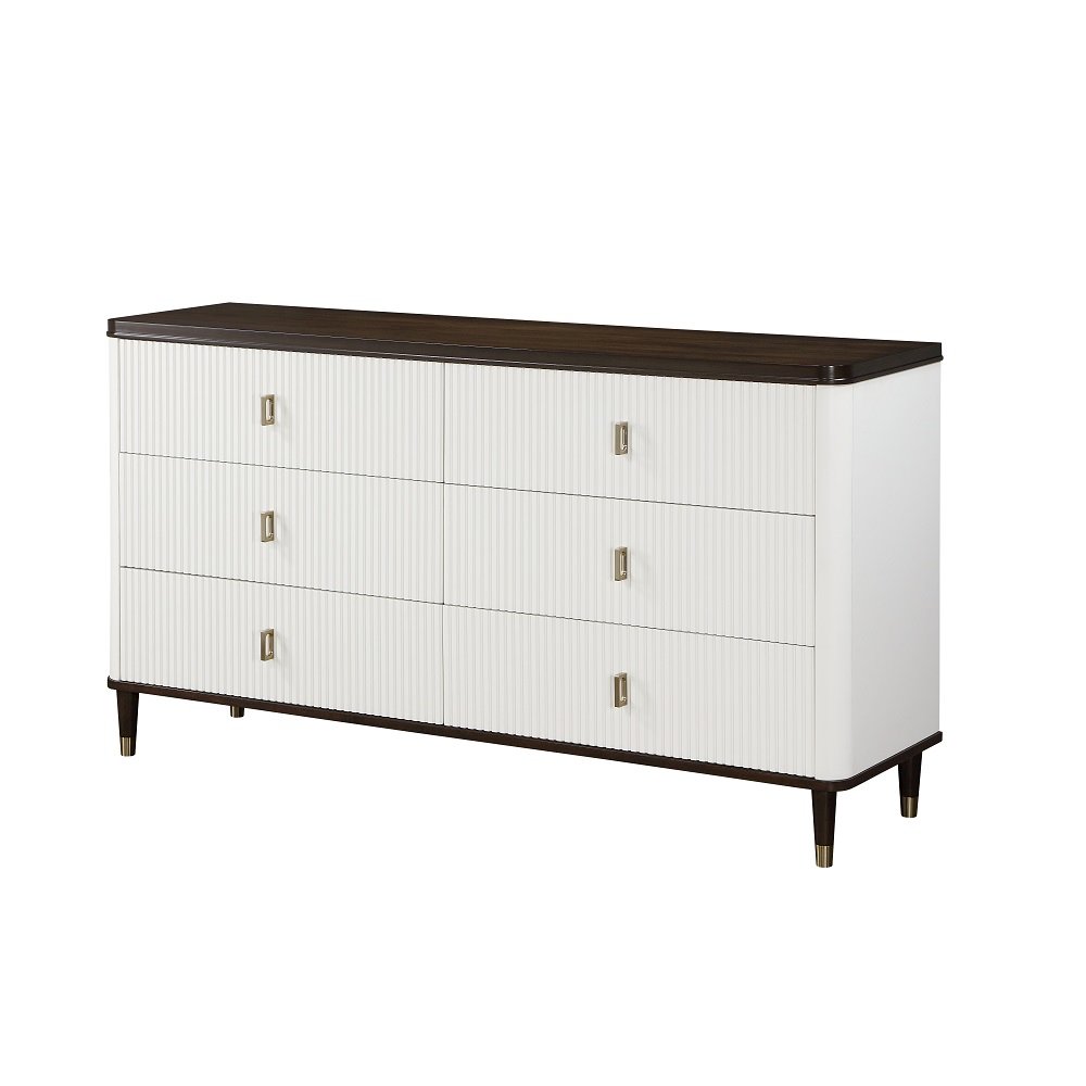 Carena Dresser w/Jewelry Tray White & Walnut