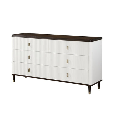 Carena Dresser w/Jewelry Tray White & Walnut