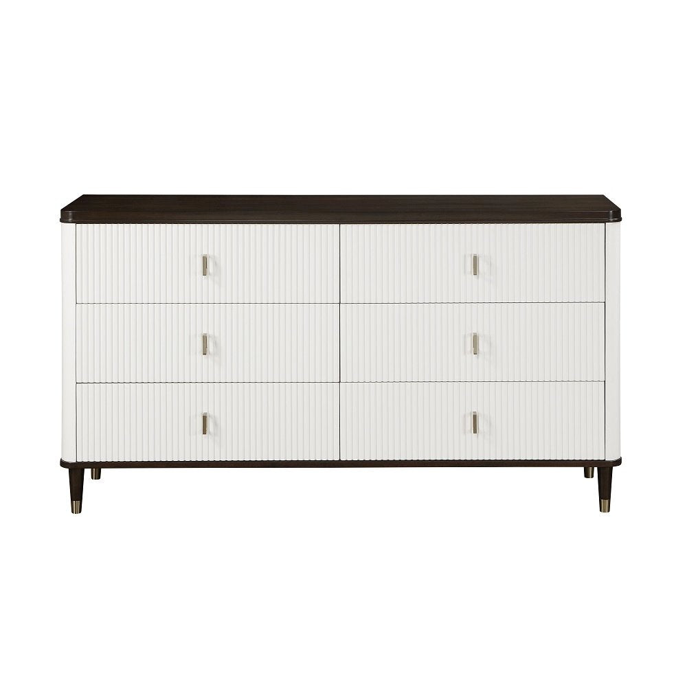 Carena Dresser w/Jewelry Tray White & Walnut