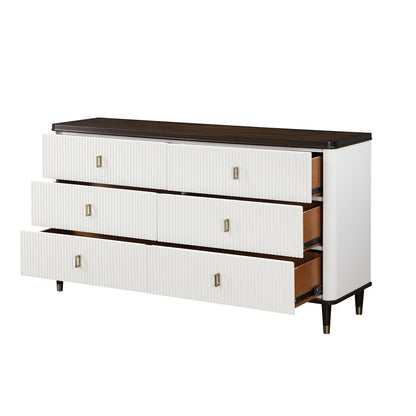 Carena Dresser w/Jewelry Tray White & Walnut