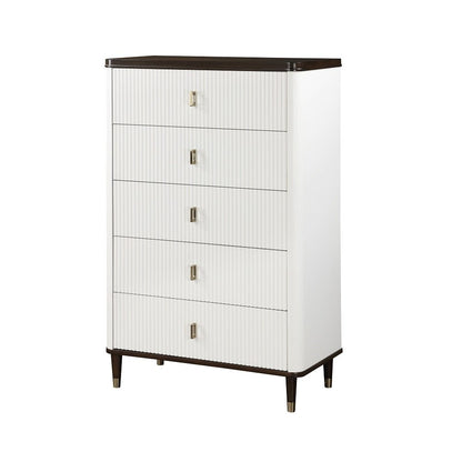 Carena Chest White & Walnut