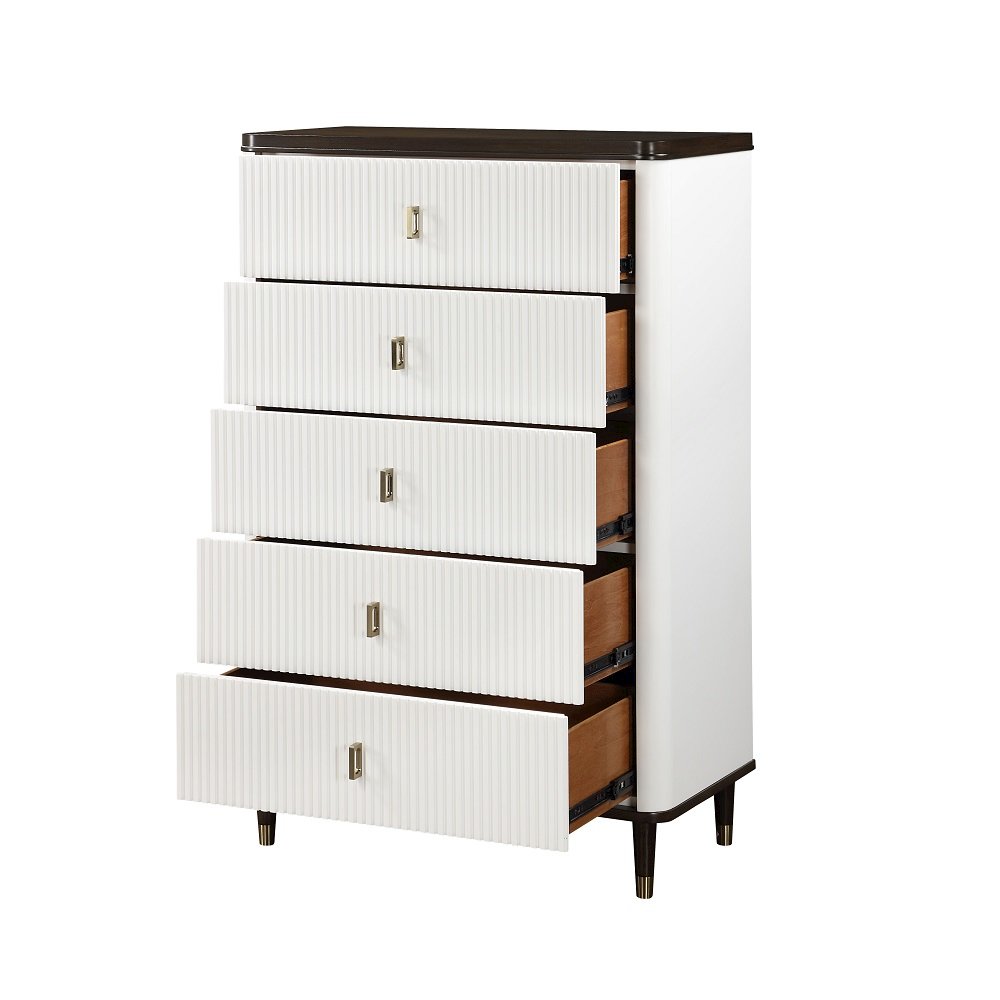 Carena Chest White & Walnut