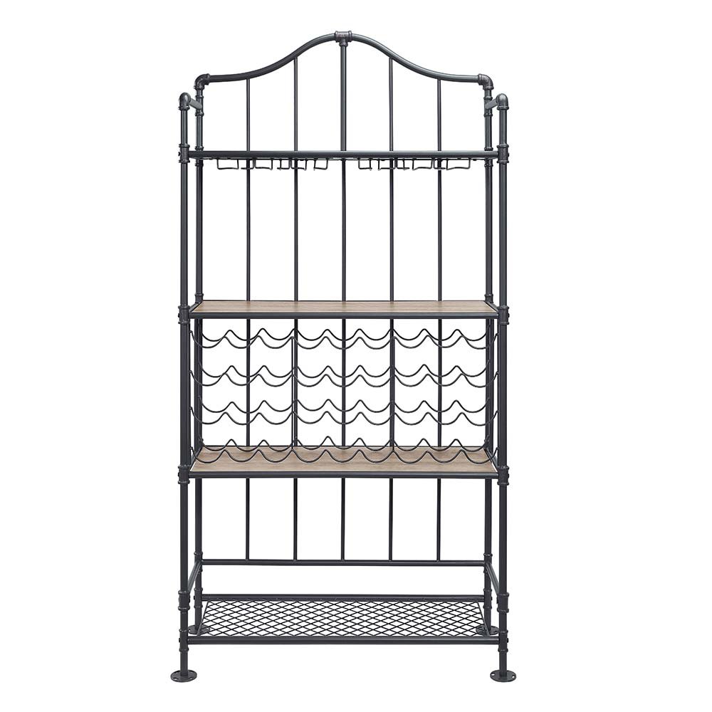 Edina Wine Rack Oak & Sandy Black