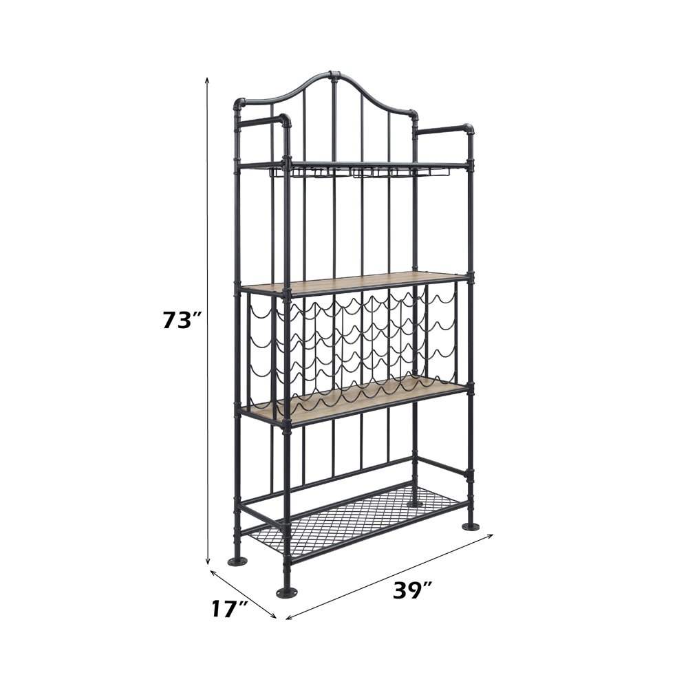 Edina Wine Rack Oak & Sandy Black