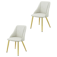 PU Leather Dining Chairs, Contemporary Living Room Accents, White Synthetic, Set of 2