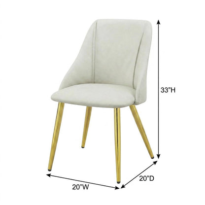 PU Leather Dining Chairs, Contemporary Living Room Accents, White Synthetic, Set of 2