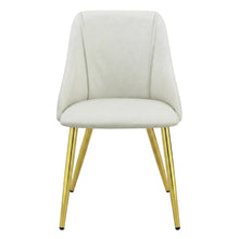 PU Leather Dining Chairs, Contemporary Living Room Accents, White Synthetic, Set of 2