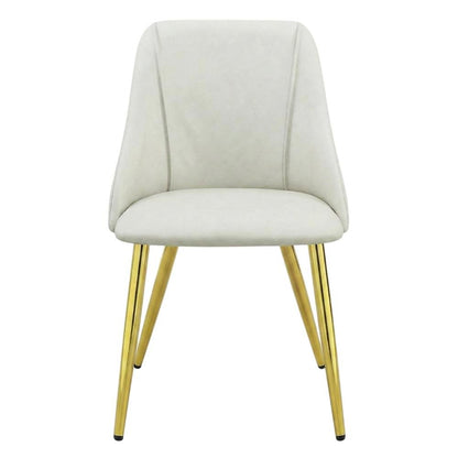 PU Leather Dining Chairs, Contemporary Living Room Accents, White Synthetic, Set of 2