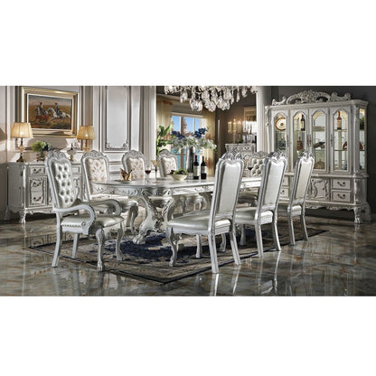 Dresden Side Chair (Set-2) Fabric, Synthetic Leather & Bone White