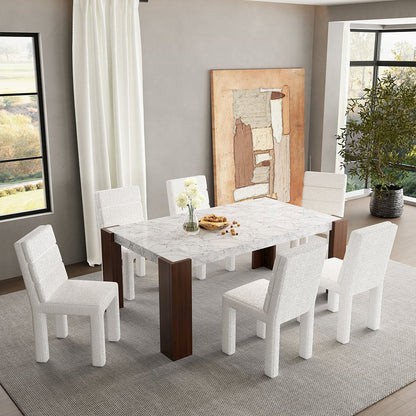 Hettie Dining Table Engineered Stone & Walnut