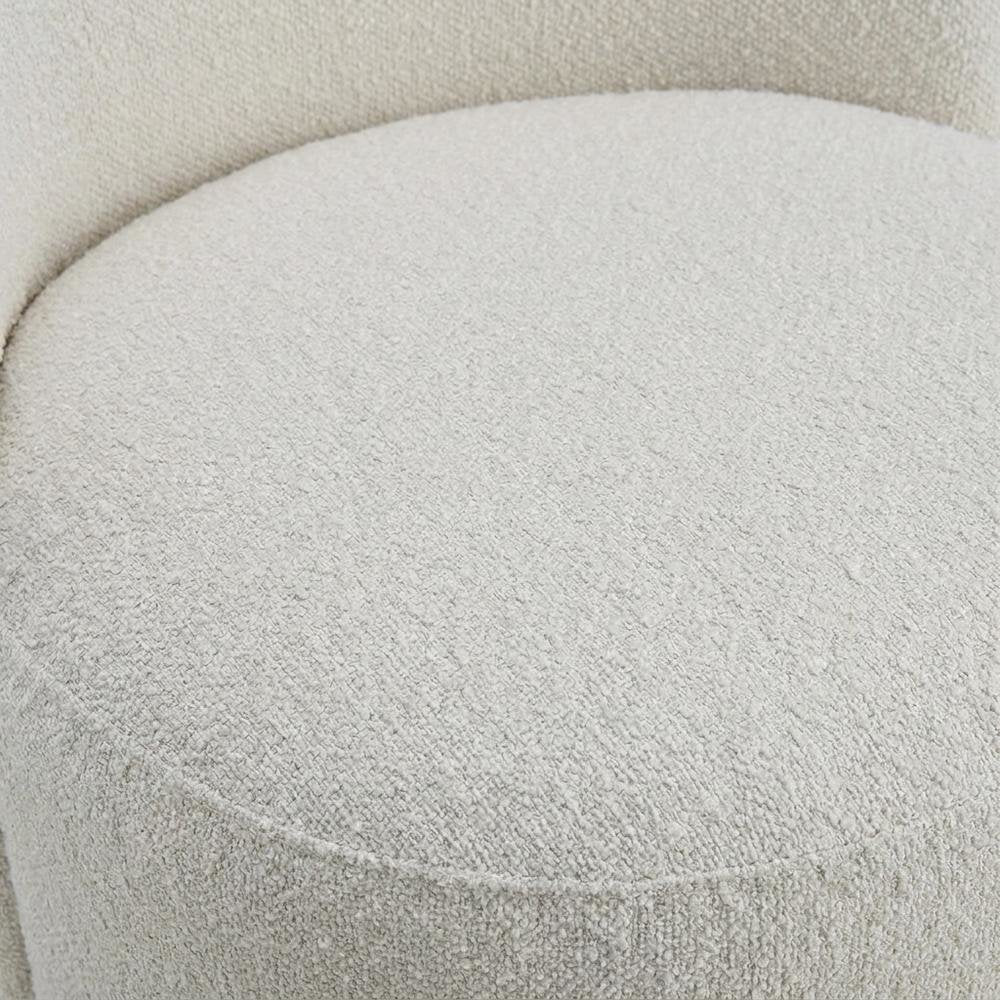 Boucle Swivel Accent Chair, Dining or Living Room Side Chair, Beige Boucle, Set of 2
