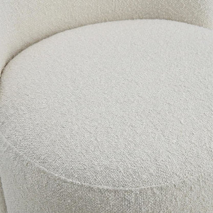 Boucle Swivel Accent Chair, Dining or Living Room Side Chair, Beige Boucle, Set of 2