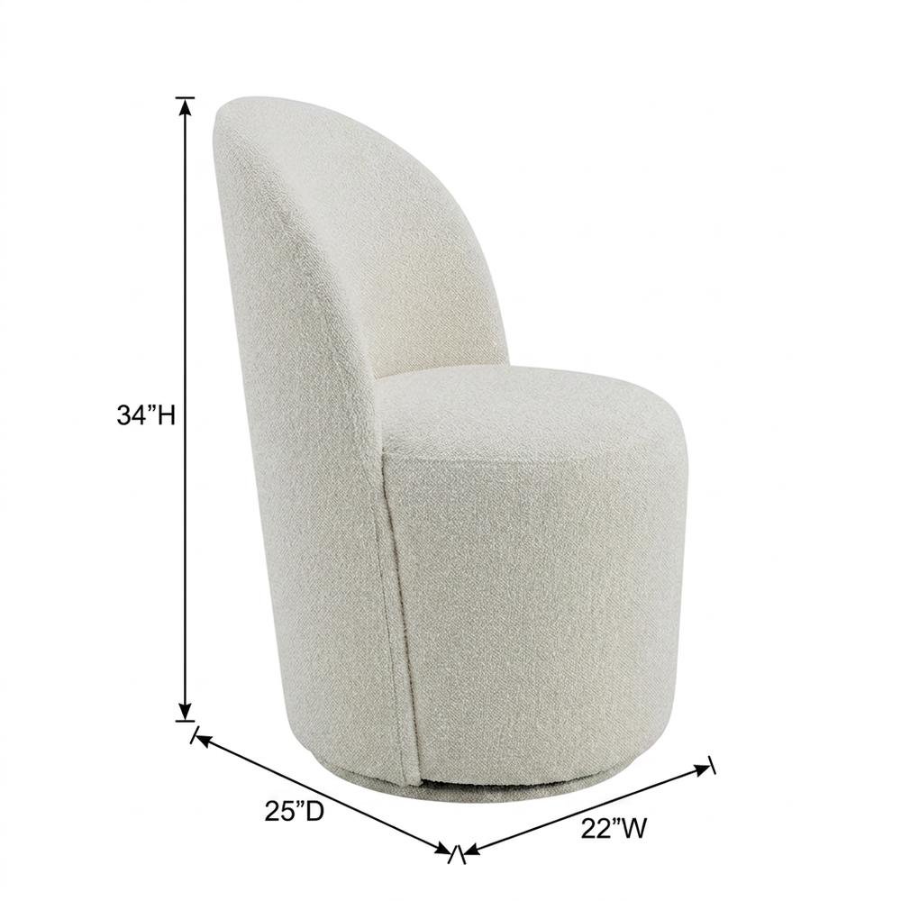 Boucle Swivel Accent Chair, Dining or Living Room Side Chair, Beige Boucle, Set of 2