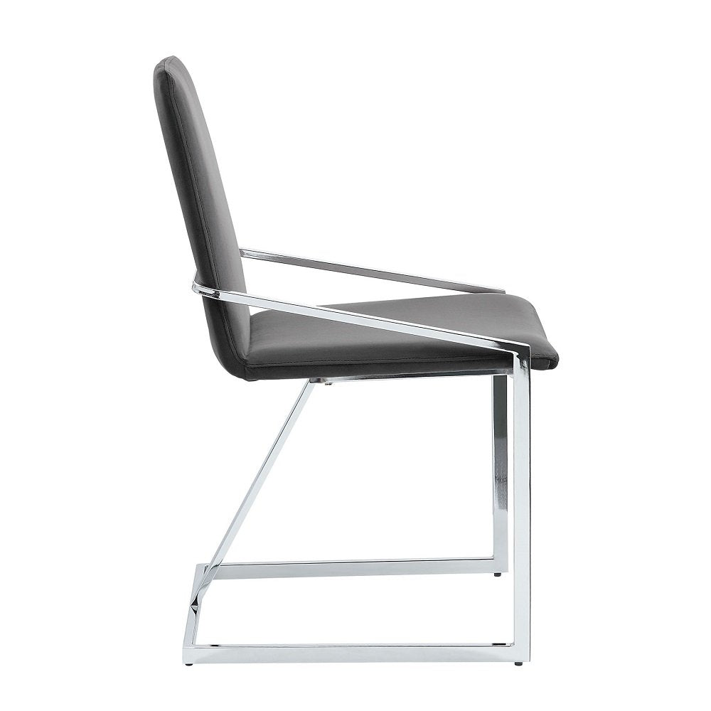 Zlatan Side Chair(Set-2) Gray Velvet & Chrome