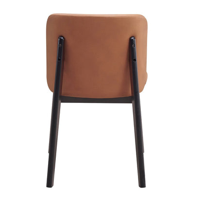 Eliora Side Chair (Set-2) Camel Polish Mircofiber & Black