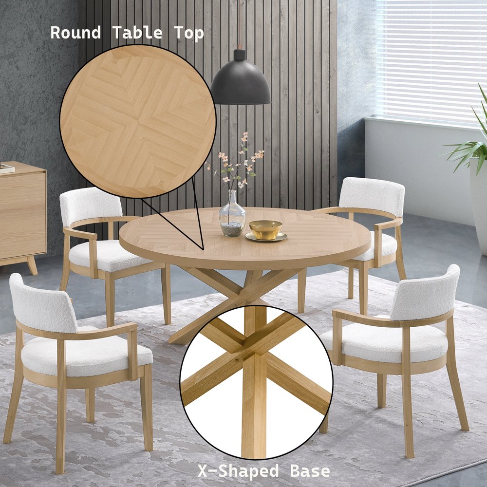 Kasem Round Dining Table Oak